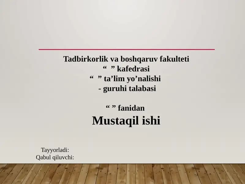 Korxona shtatlar jadvali