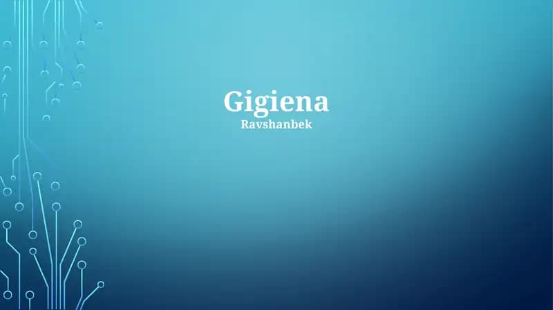 Shaxsiy gigiena asoslari