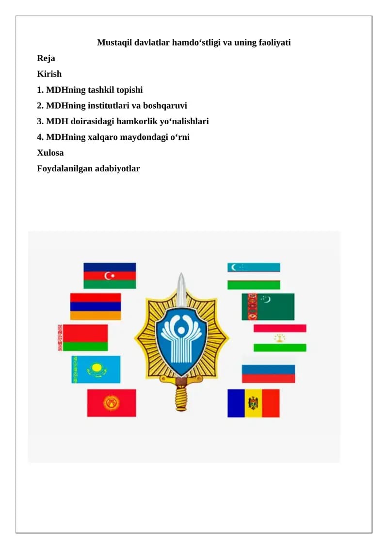 Mustaqil Davlatlar Hamdo‘stligi (MDH)
