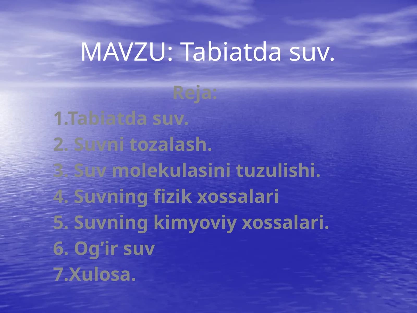 Tabiatda suv