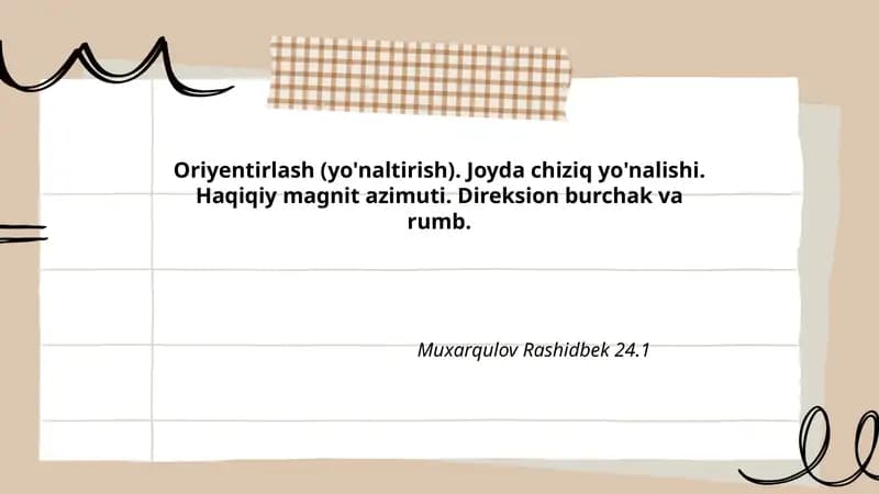 Oriyentirlash (yo'naltirish)