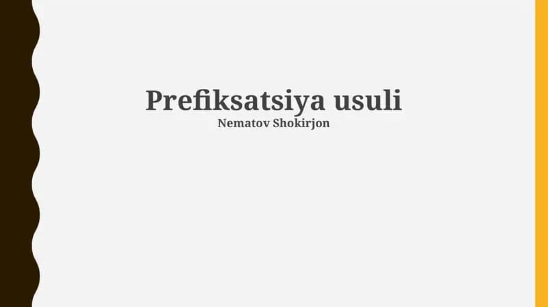 Prefiksatsiya usuli