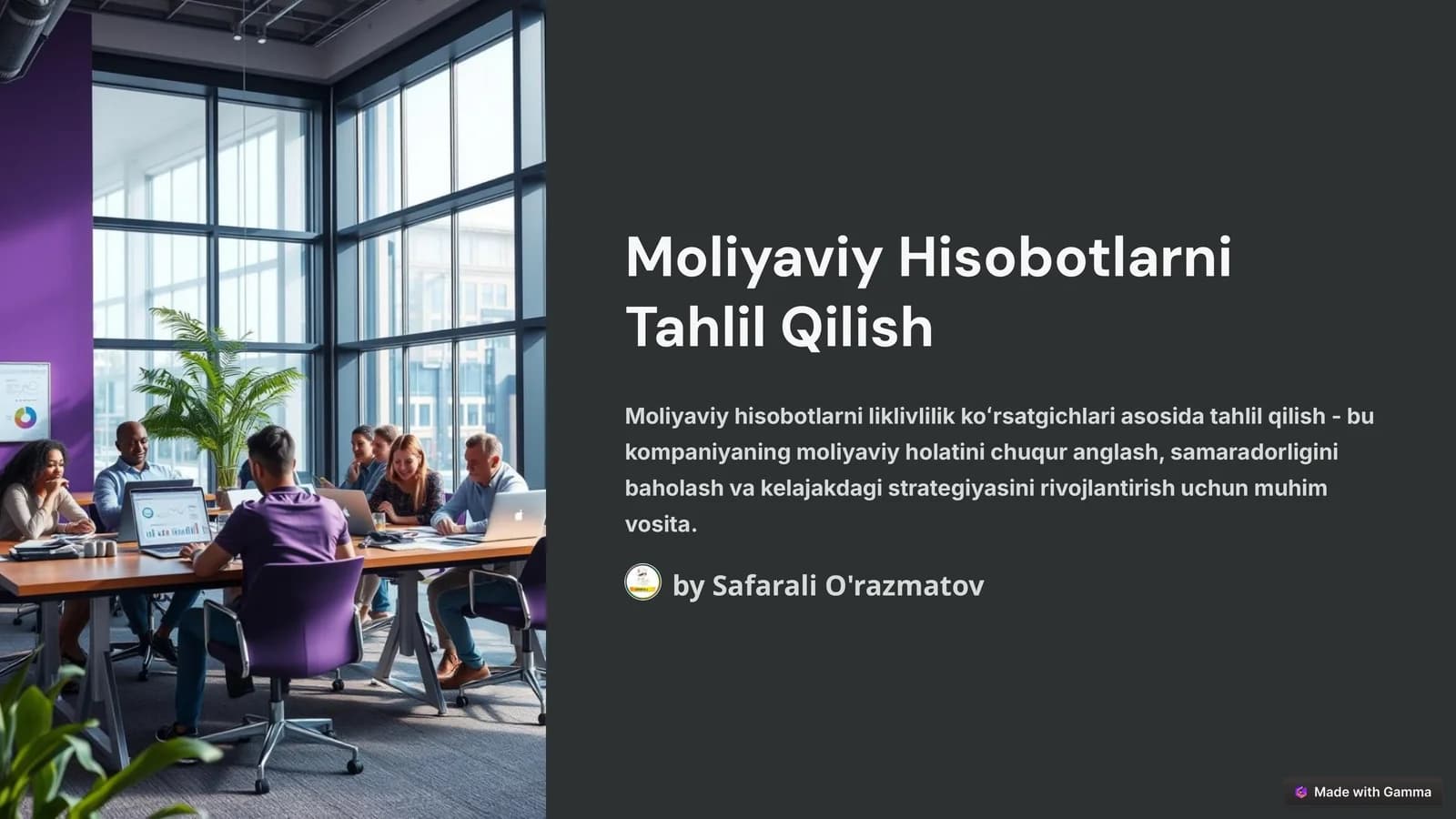 Moliyaviy Hisobotlarni Tahlil Qilish