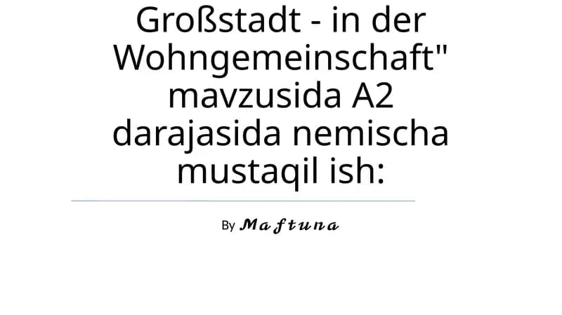 Wohnen in der Großstadt - in der Wohngemeinschaft