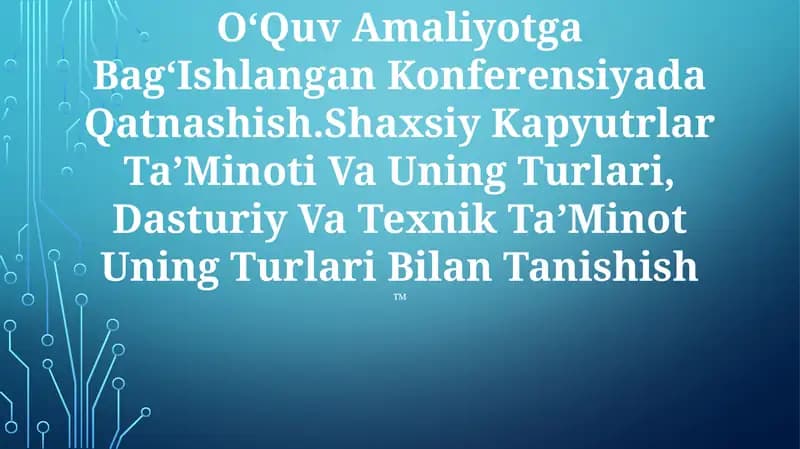 OʻQuv Amaliyotga BagʻIshlangan Konferensiyada Qatnashish