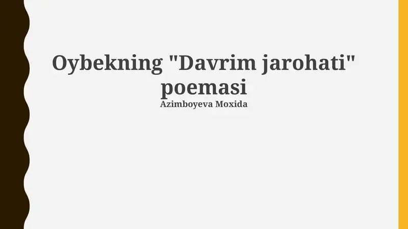 Davrim jarohati poemasi