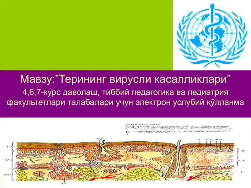 Терининг вирусли касалликлари-вирусли дерматозлар электрон услубий қўлланма