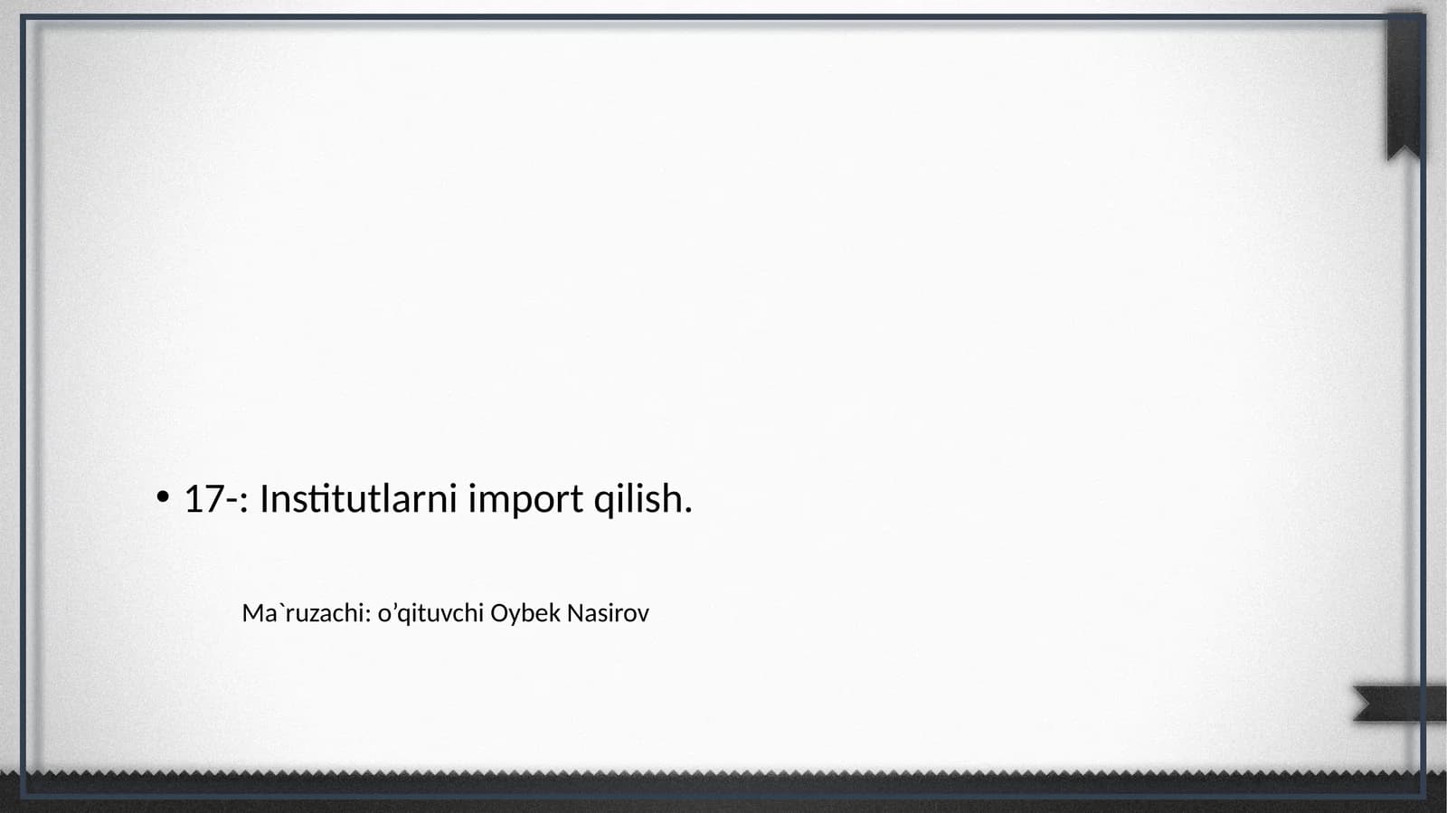 Institutlarni import qilish