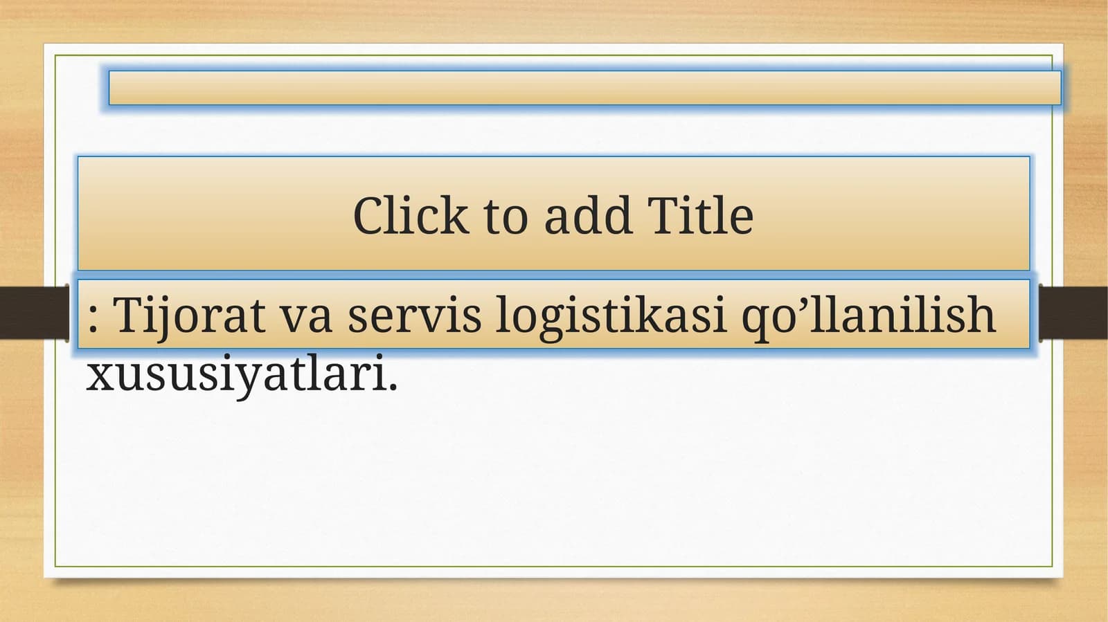 Tijorat va servis logistikasi qo’llanilish xususiyatlari