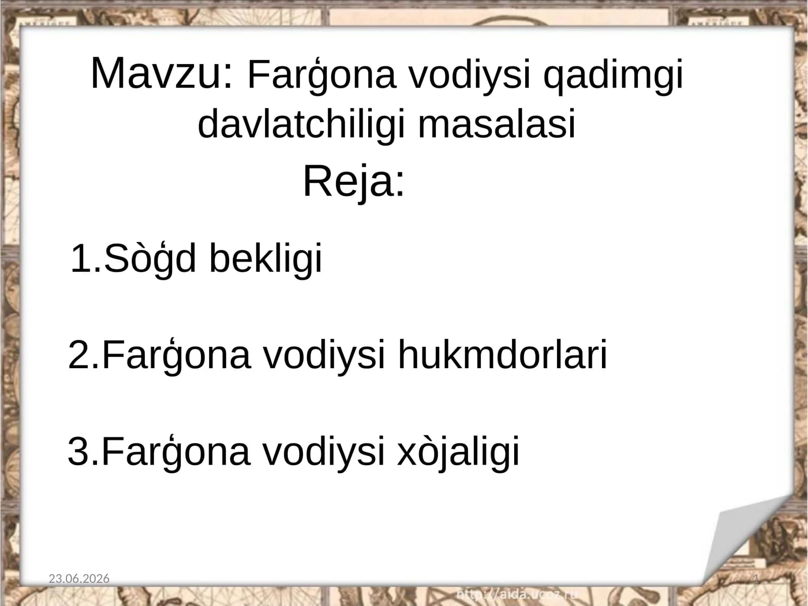 Farģona vodiysi qadimgi davlatchiligi masalasi