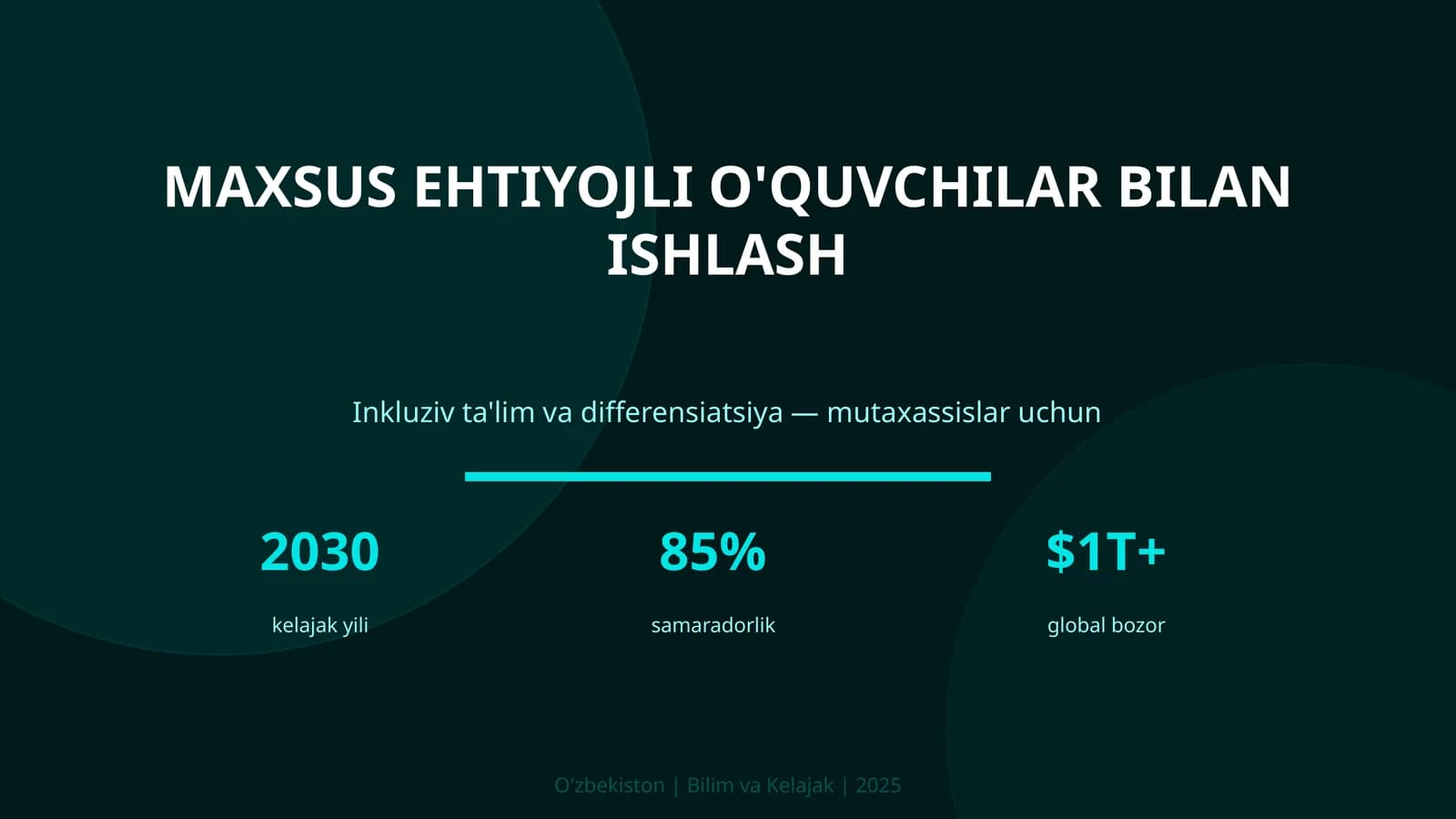 Maxsus ehtiyojli o'quvchilar bilan ishlash