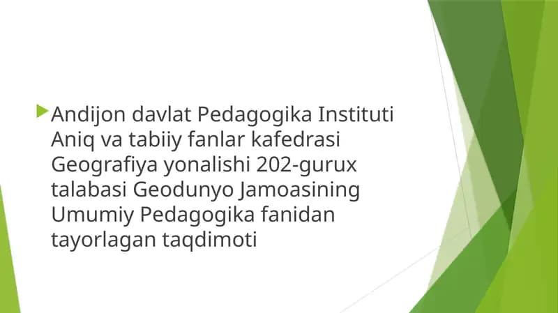 Geografiya yonalishi