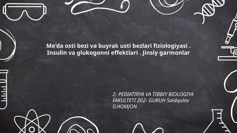 PEDIATIRYA VA TIBBIY BIOLOGIYA FAKULTETI 202- GURUH Saidqulov ILHOMJON