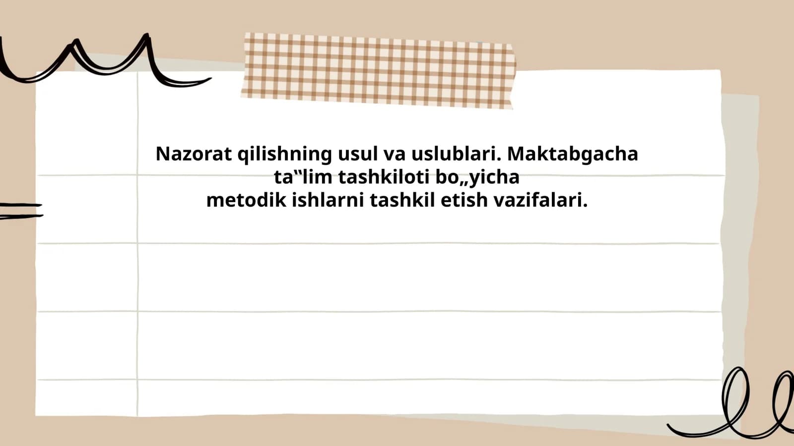 Nazorat qilishning usul va uslublari