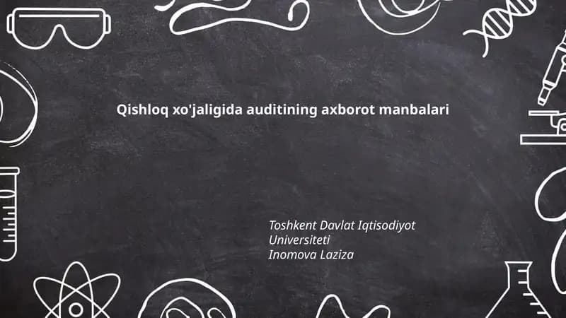 Fermer xo'jaligi va korporativ moliyaviy hisobotlari