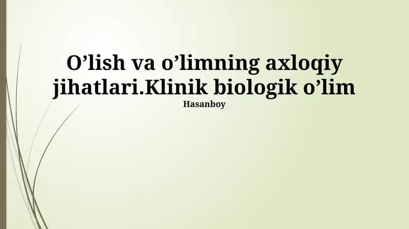 Klinik biologik o’lim