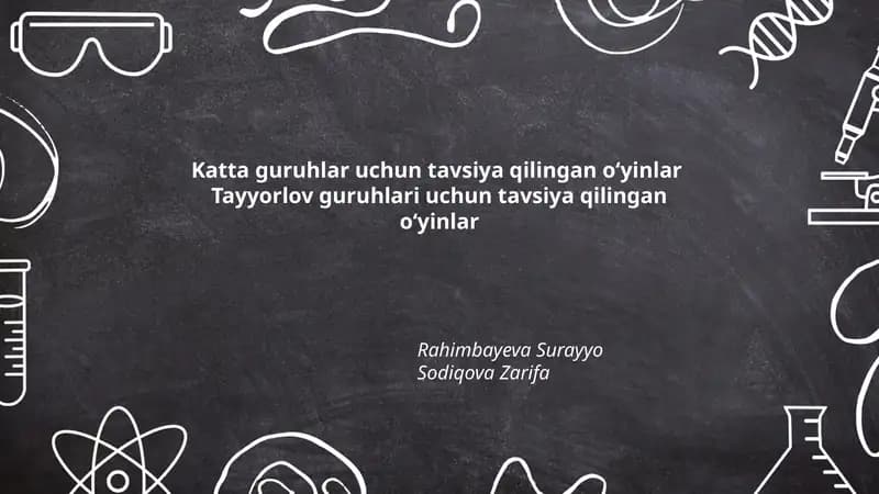 Katta guruhlar uchun tavsiya qilingan oʻyinlar