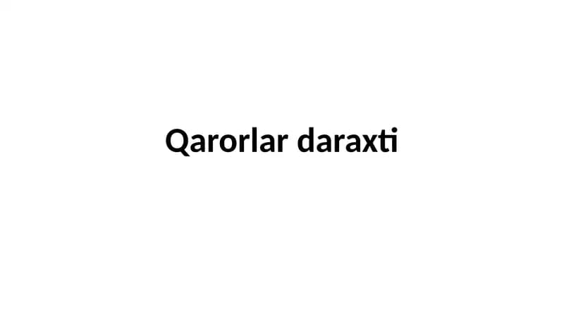 Qarorlar daraxti