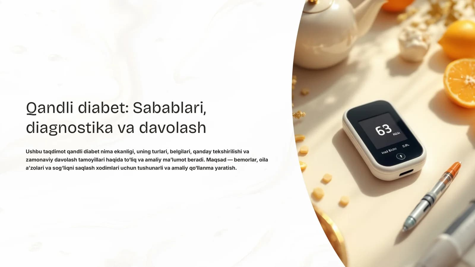 Qandli diabet: Sabablari, diagnostika va davolash