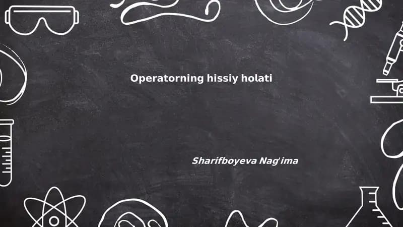 Operatorning stressi