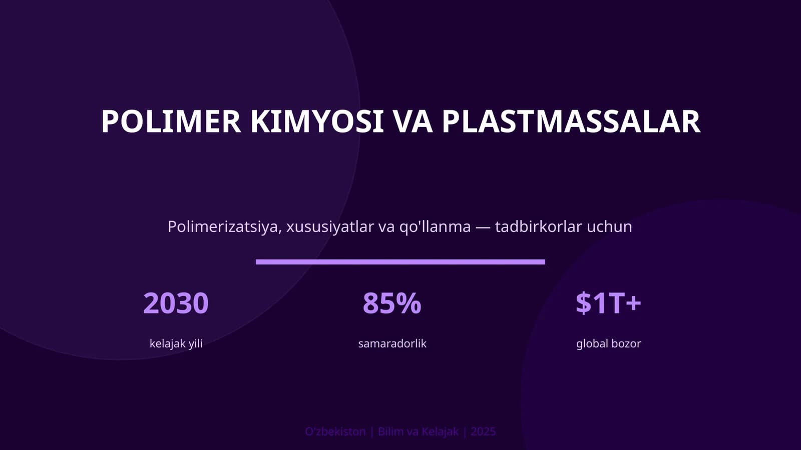 Polimer kimyosi va plastmassalar