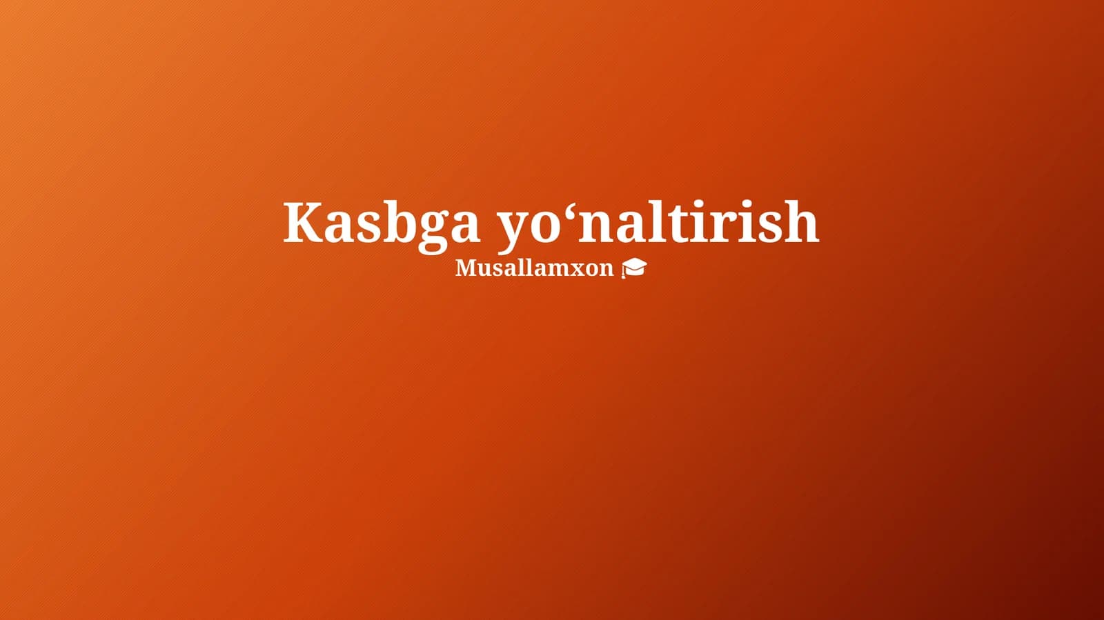 Kasbga yoʻnaltirish