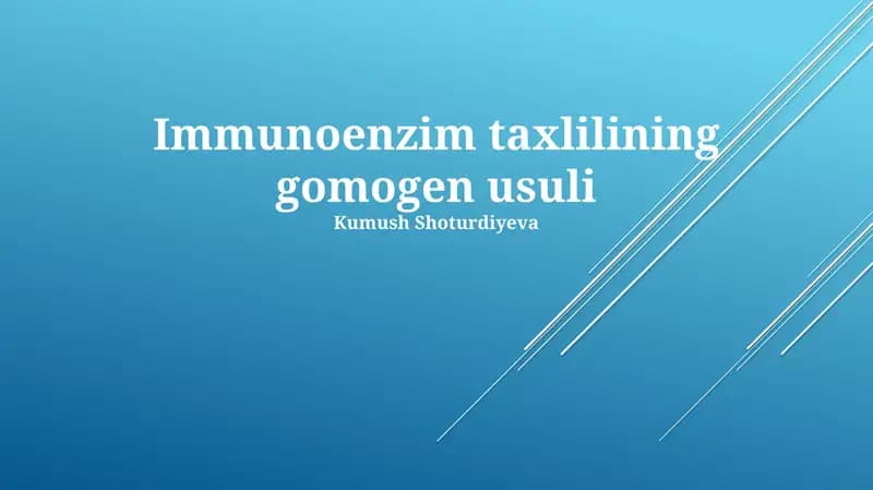 Immunoenzim taxlilining gomogen usuli