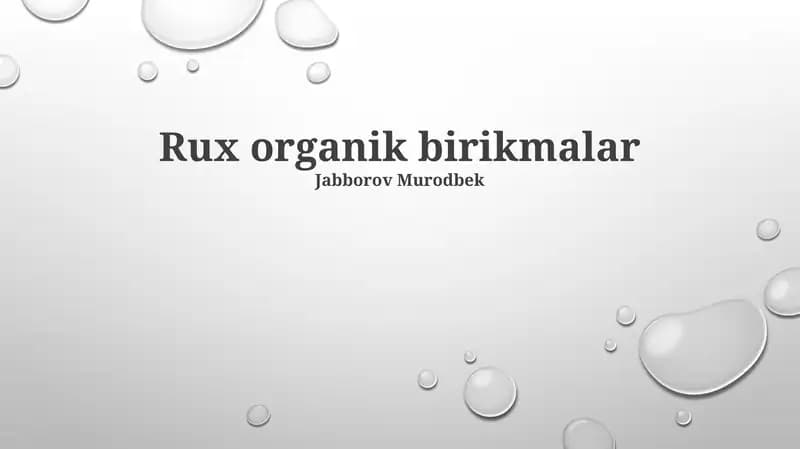 Organik Birikmalar