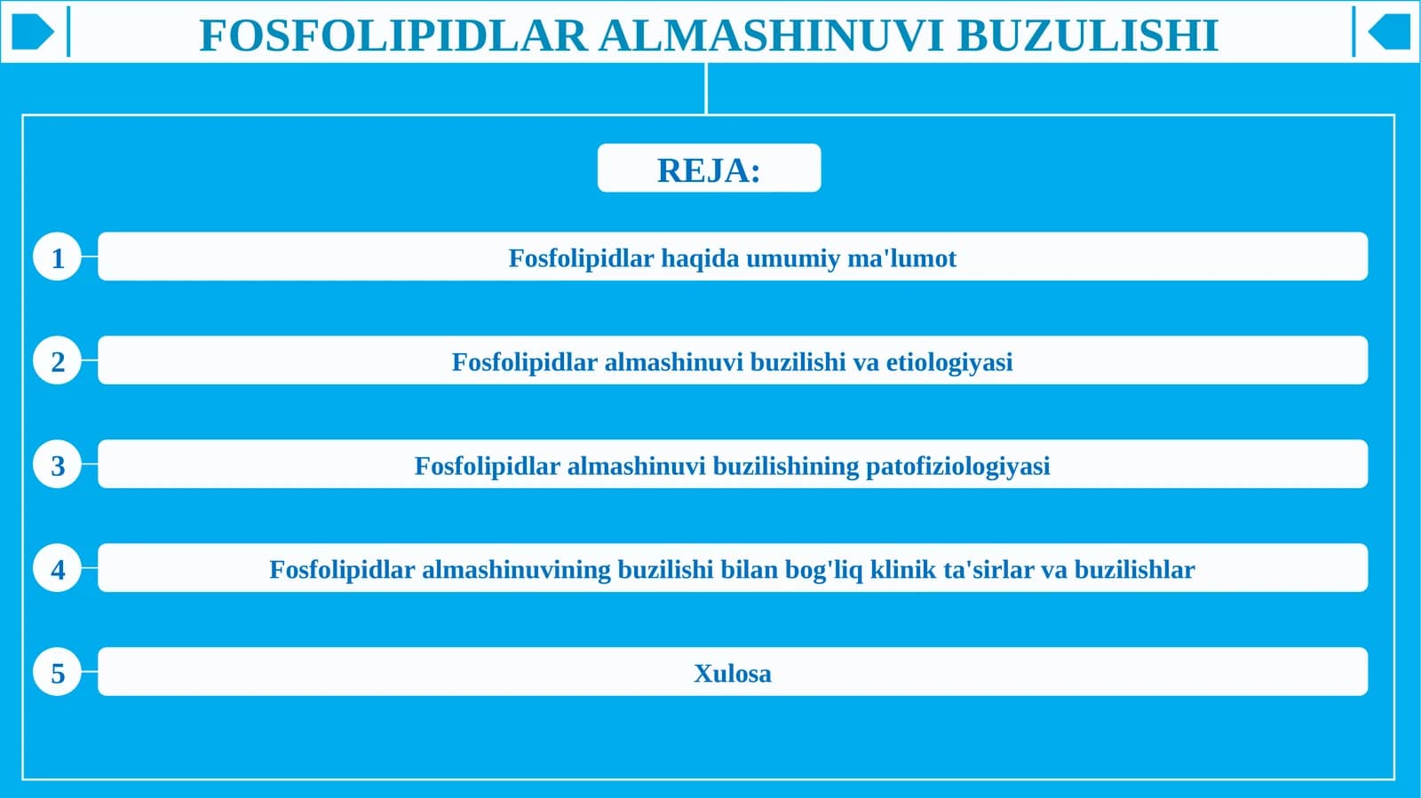 FOSFOLIPIDLAR ALMASHINUVI BUZULISHI