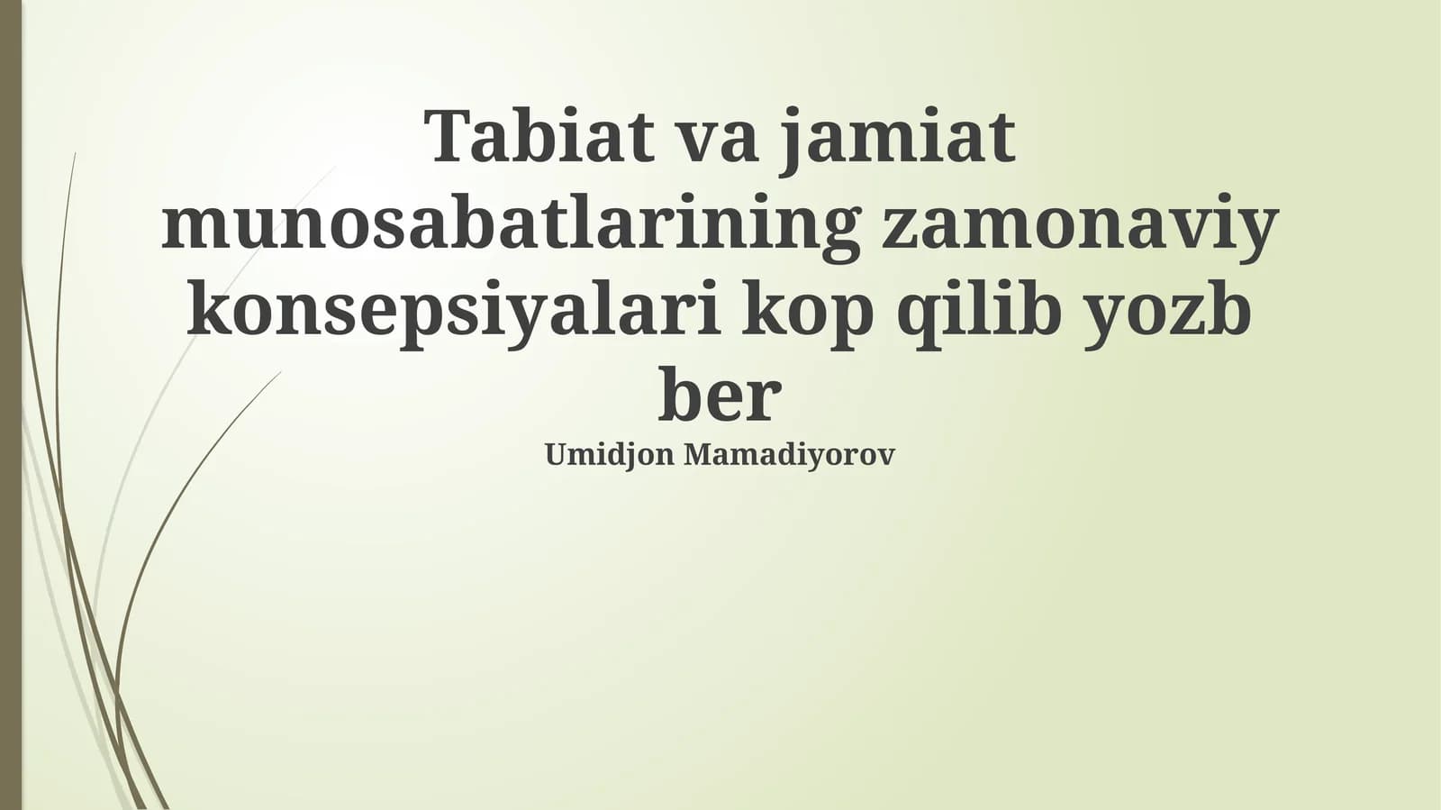 Tabiat va jamiyat tushunchasi