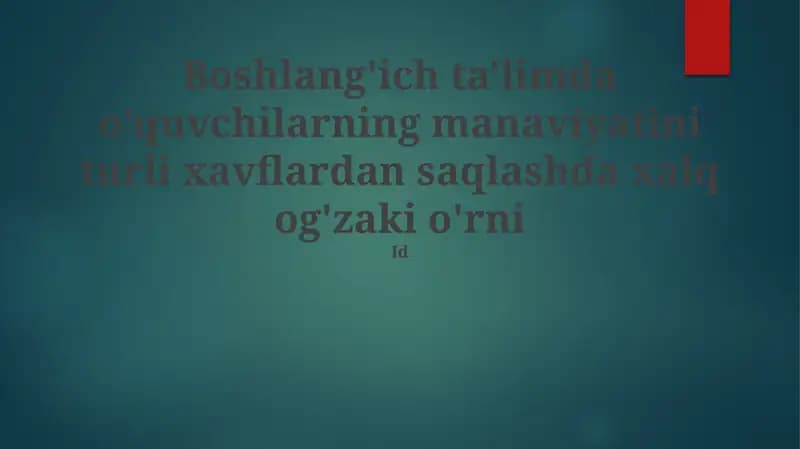 Folklor ogʻzaki anʼanalarini oʻqitish metodikasi