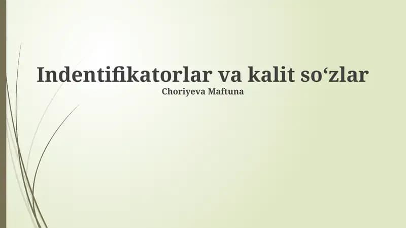 Kalit so'zlar
