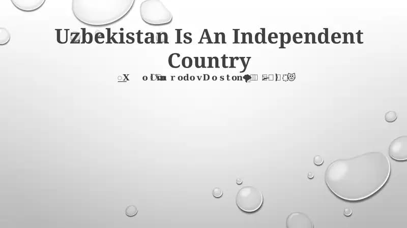 Uzbekistan Is An Independent Country