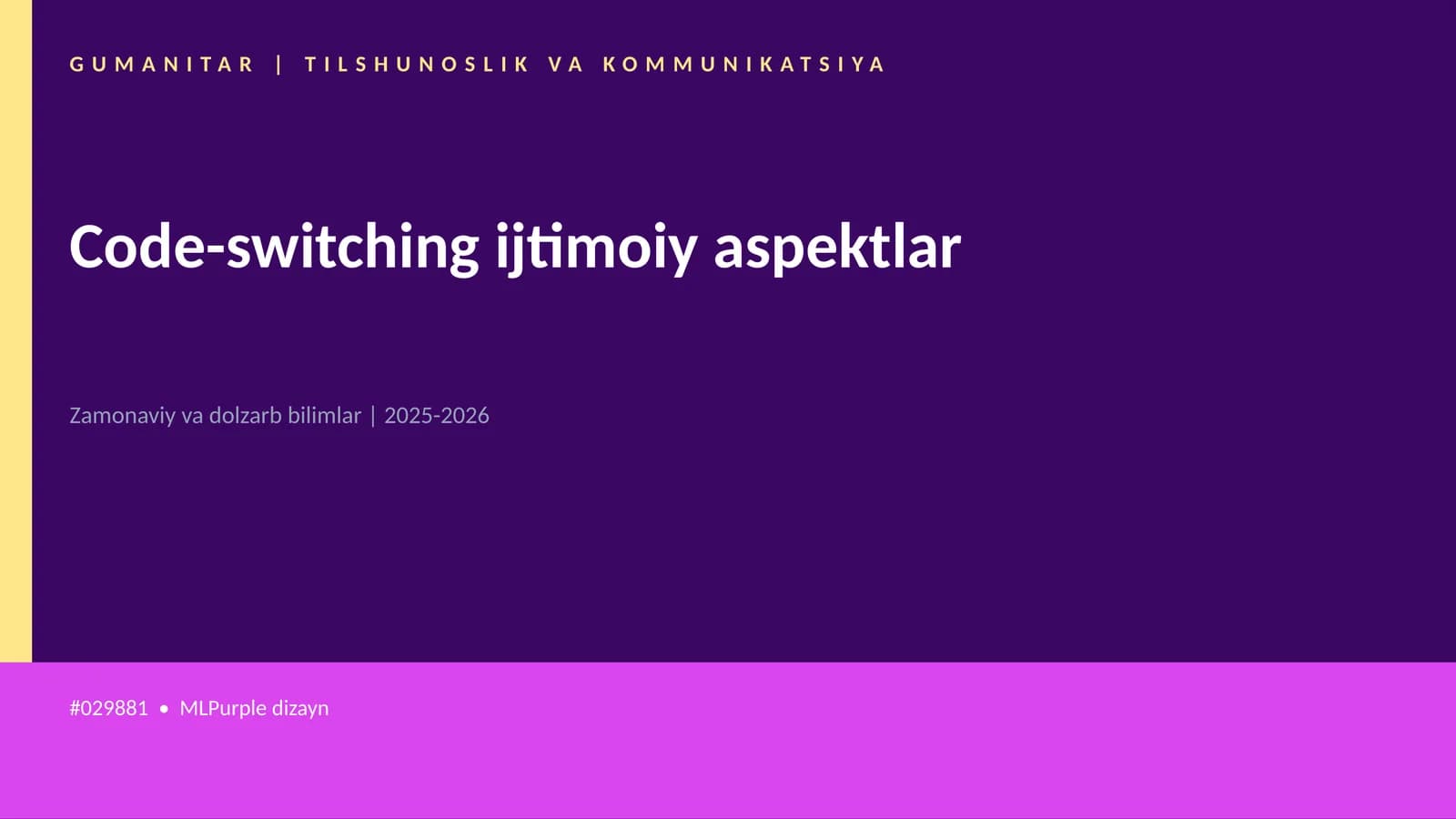 Code-switching ijtimoiy aspektlar