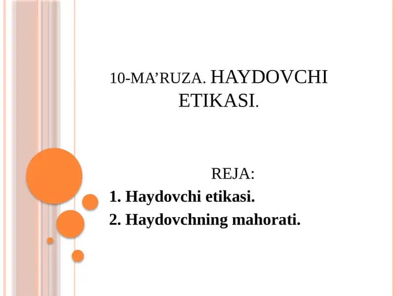 HAYDOVCHI ETIKASI