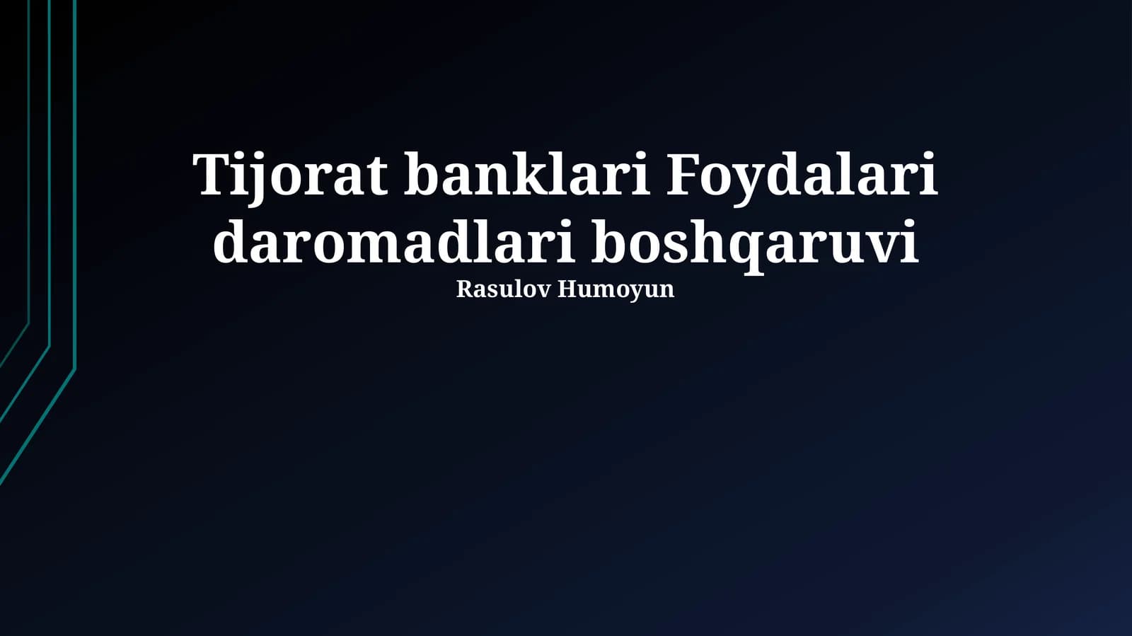 Tijorat banklari Foydalari daromadlari boshqaruvi