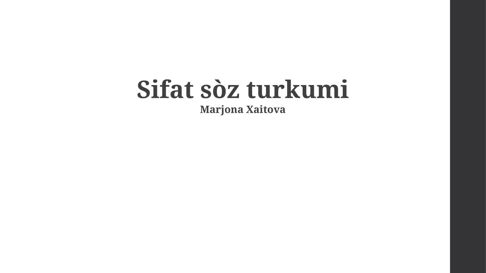 Sifat sòz turkumi