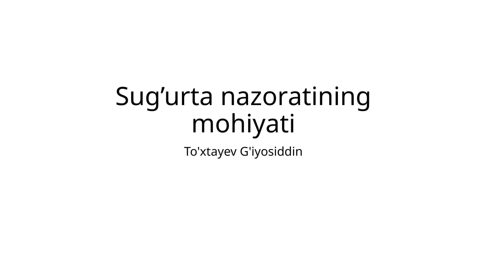 Sug’urtа nаzorаtining mohiyati