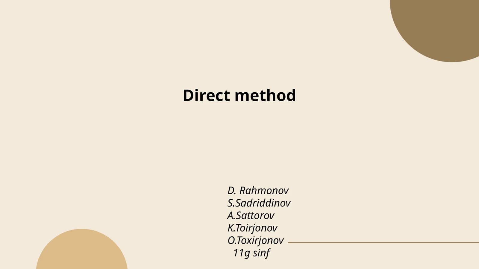 Direct Method