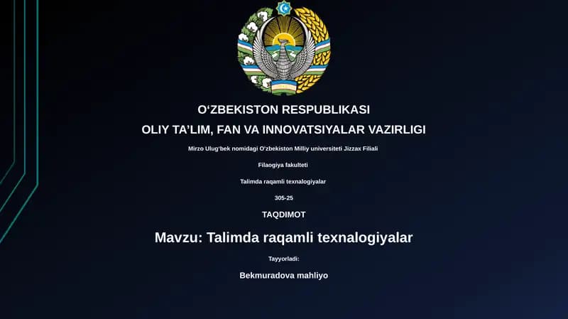 Talimda raqamli texnalogiyalar