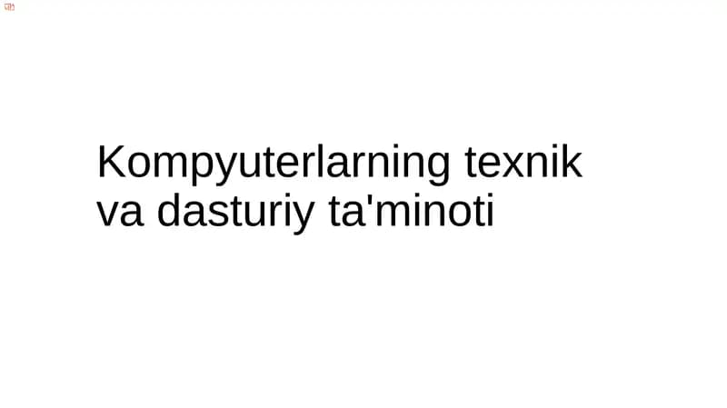 SHAXSIY KOMPYUTERNING TEXNIK TA’MINOTI