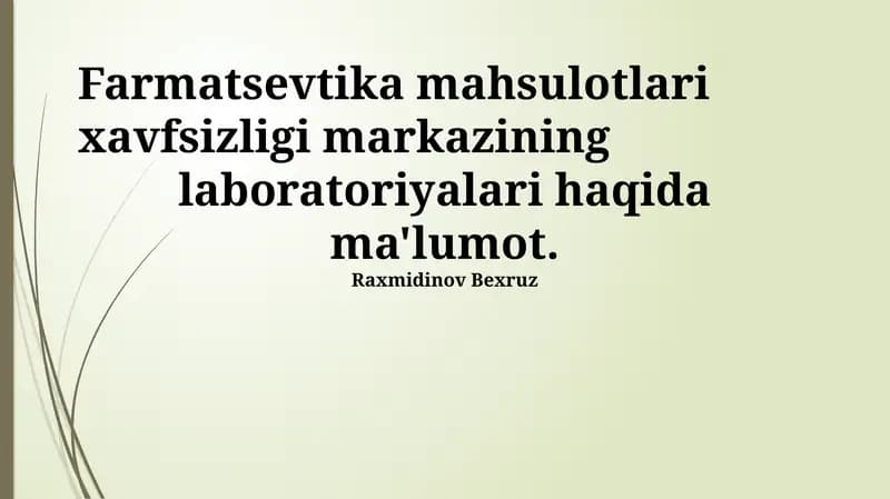 Toksisologik tahlillar laboratoriyasi