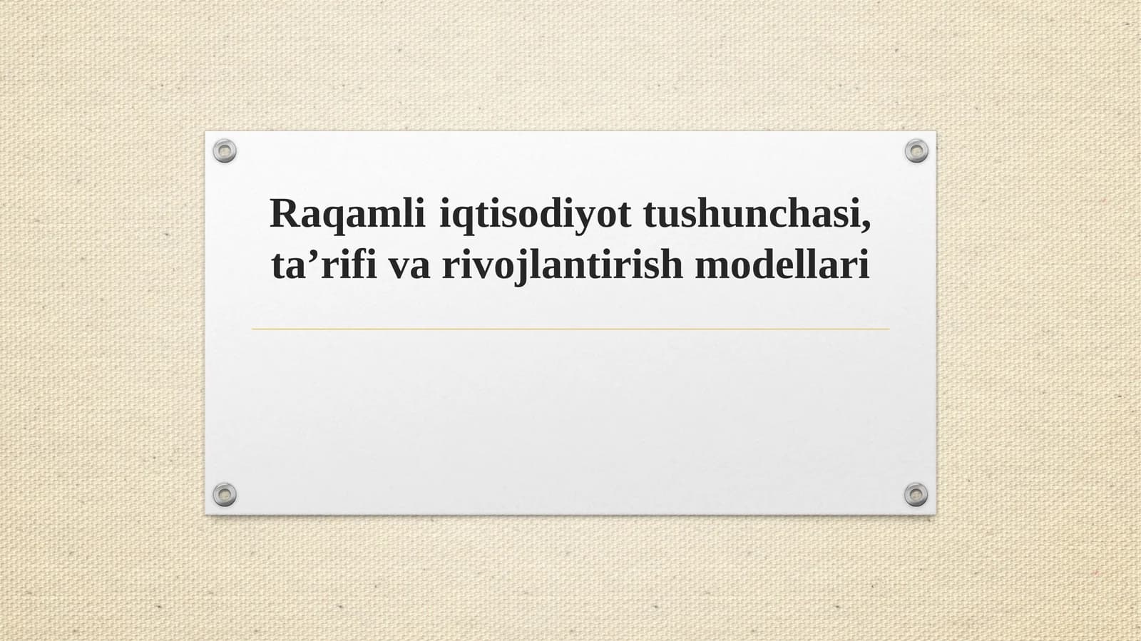 Raqamli iqtisodiyot tushunchasi, ta’rif va rivojlantirish modellari
