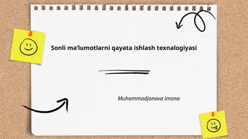 Sonli ma’lumotlarni qayata ishlash texnalogiyasi