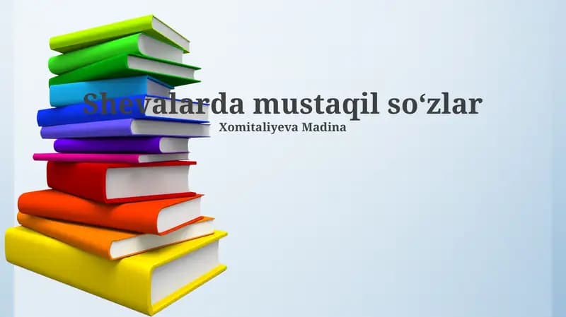 Shevalarda mustaqil soʻzlar