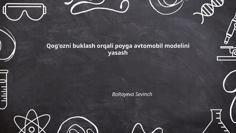 Qog'ozni buklash orqali poyga avtomobil modelini yasash