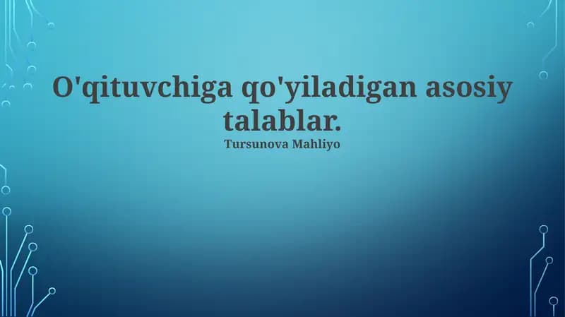 Tursunova Mahliyo