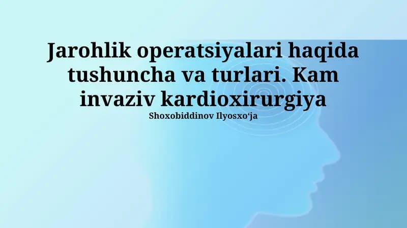 Yurak jarrohligi turlari