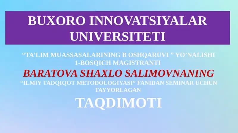 Sinergetika va sinergetik uslublar