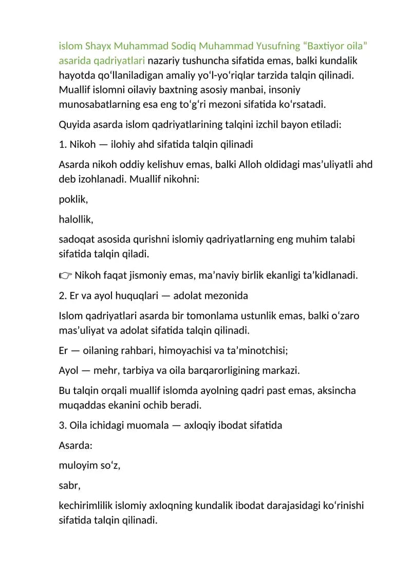 Baxtiyor oila asar talqini